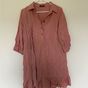 SHEIN Dusty Pink Button-Up Dress